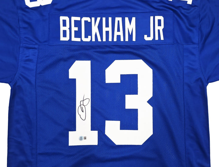 New York Giants Odell Beckham Jr. Signed Blue Jersey Beckett Wit