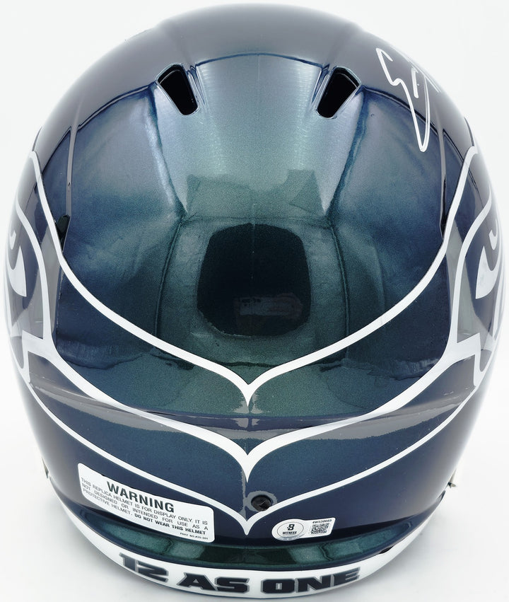 Nick Emmanwori Auto Seahawks Metallic Green Rivalries Full Size Speed Rep Helmet