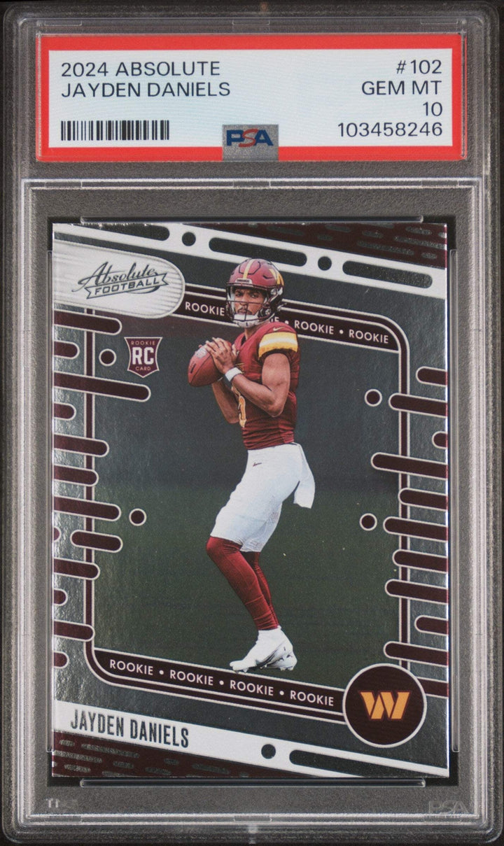 Graded 2024 Panini Absolute Jayden Daniels #102 Rookie RC Football Card PSA 10