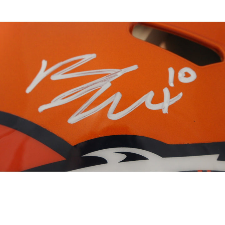 Bo Nix Autographed Denver Broncos Authentic Flash Helmet Beckett Witness 57284