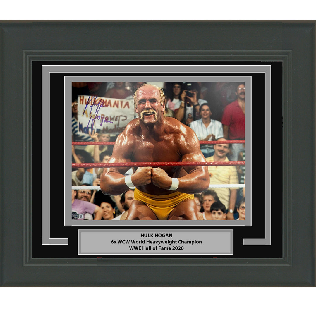 Framed Autographed/Signed Hulk Hogan 16x20 WWE WWF Photo Beckett BAS COA #12
