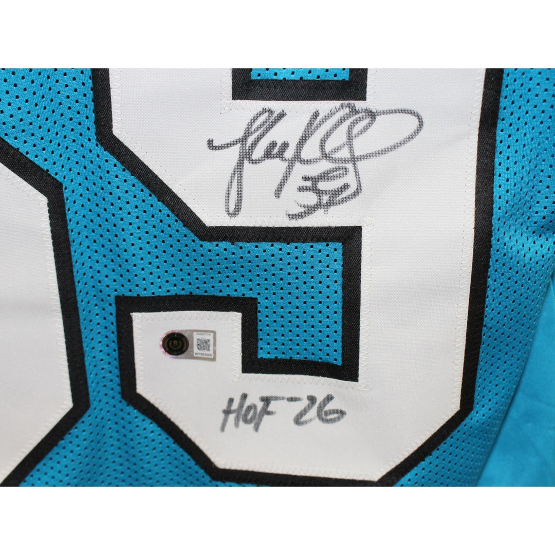Luke Kuechly Autographed Pro Style sz XL Teal Jersey HOF Beckett Witness 56891