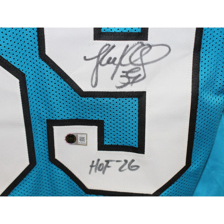 Luke Kuechly Autographed Pro Style sz XL Teal Jersey HOF Beckett Witness 56891