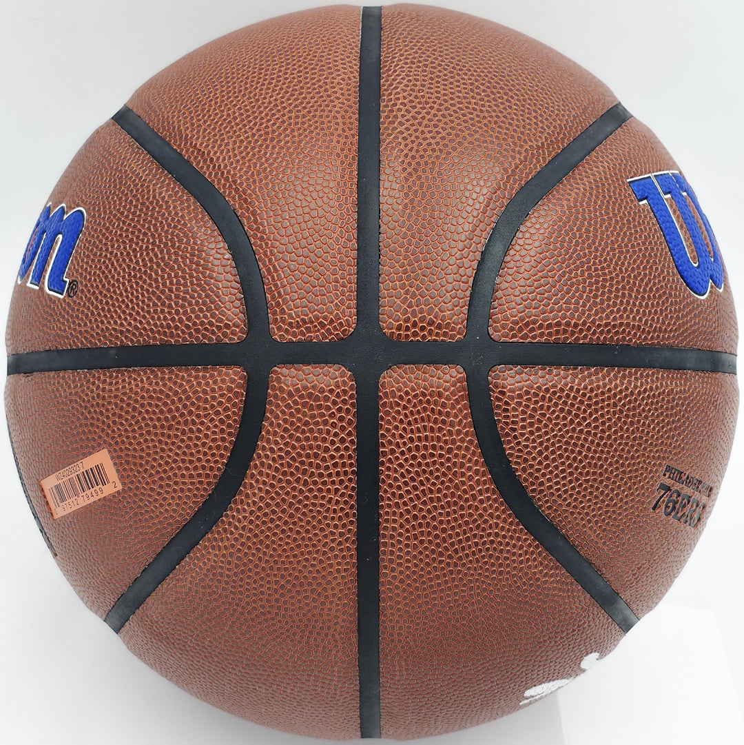 Allen Iverson Auto Signed Composite Leather 76ers Logo Basketball Beckett Wit