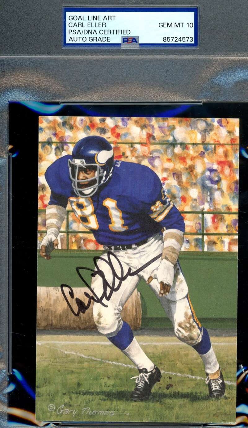 Carl Eller Gem Mint 10 PSA DNA Autograph Goal Line Art Card GLAC Signed