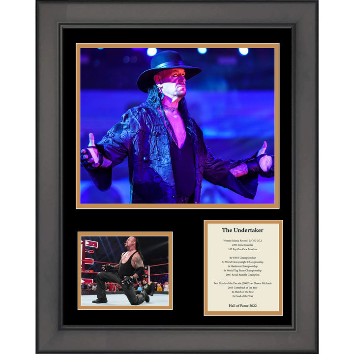 Framed The Undertaker Hall of Fame 11"x14" Wrestling Three Photo Collage