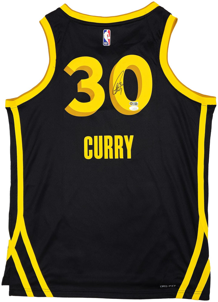 Warriors Stephen Curry Auto Black Nike Swingman City Edition Jersey Size 48 JSA
