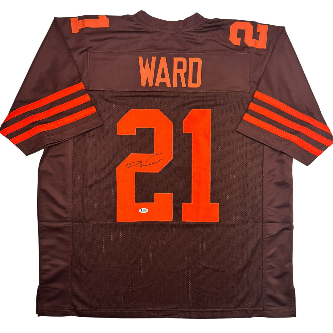 Autographed/Signed Denzel Ward Cleveland Color Rush Football Jersey BAS COA
