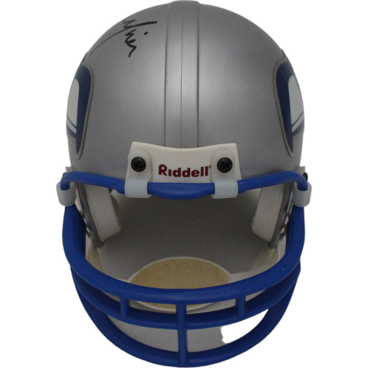 Rick Mirer Signed Seattle Seahawks VSR4 Replica Mini Helmet Beckett 44183