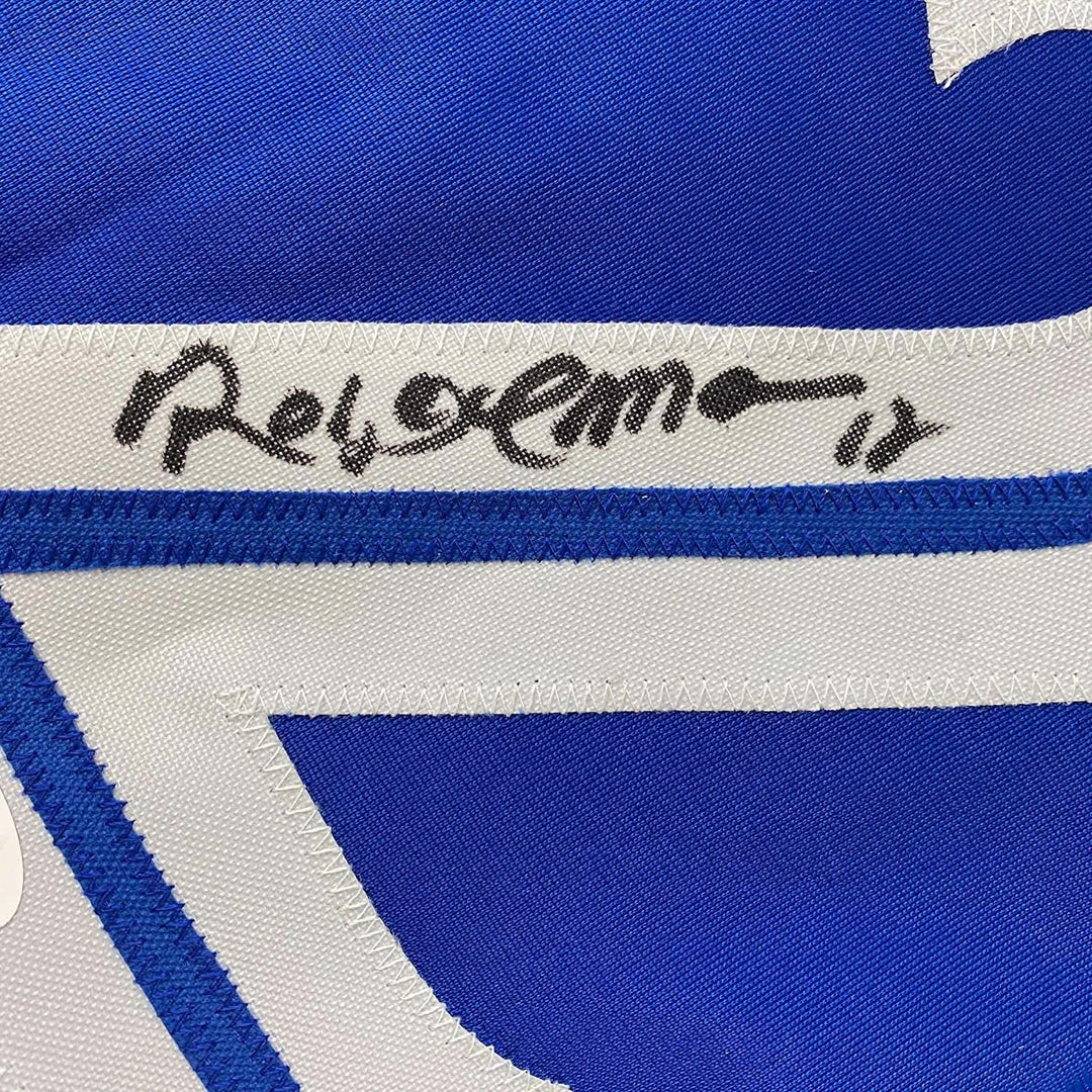 Framed Autographed/Signed Roberto Alomar 33x42 Toronto Blue Jersey JSA COA