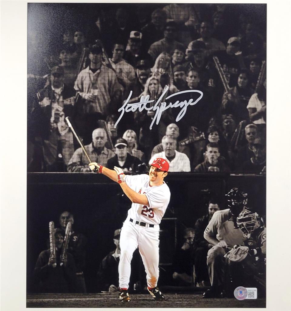 Scott Spiezio signed World Series Game 6 HR Angels 11x14 photo auto Beckett BAS