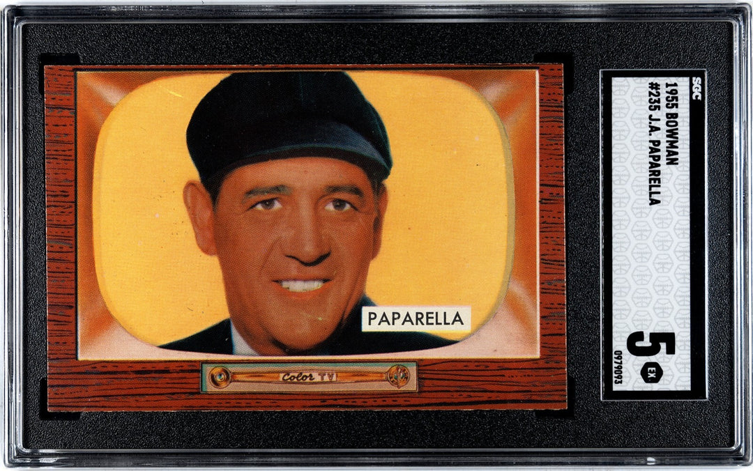 JA (J.A.) Paparella 1955 Bowman Baseball Card #235 - SGC Graded 5 EX (Umpire)