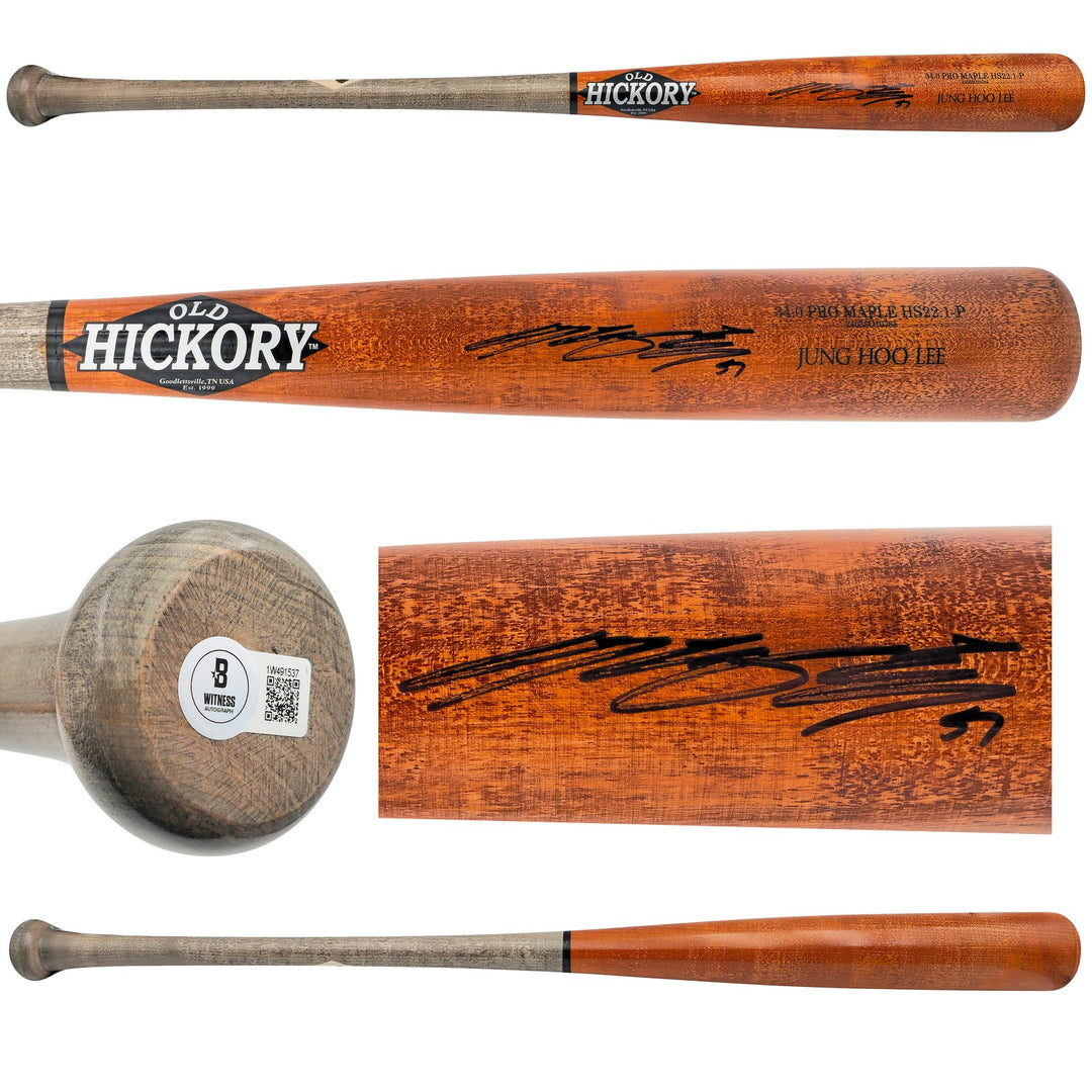 Jung Hoo Lee Auto Orange Old Hickory Player Model Baseball Bat Giants Beckett