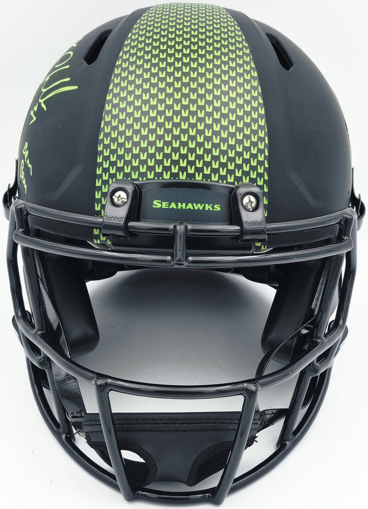 Kam Chancellor Seahawks Eclipse Black Signed Auth Speed FS Helmet Beckett BAS
