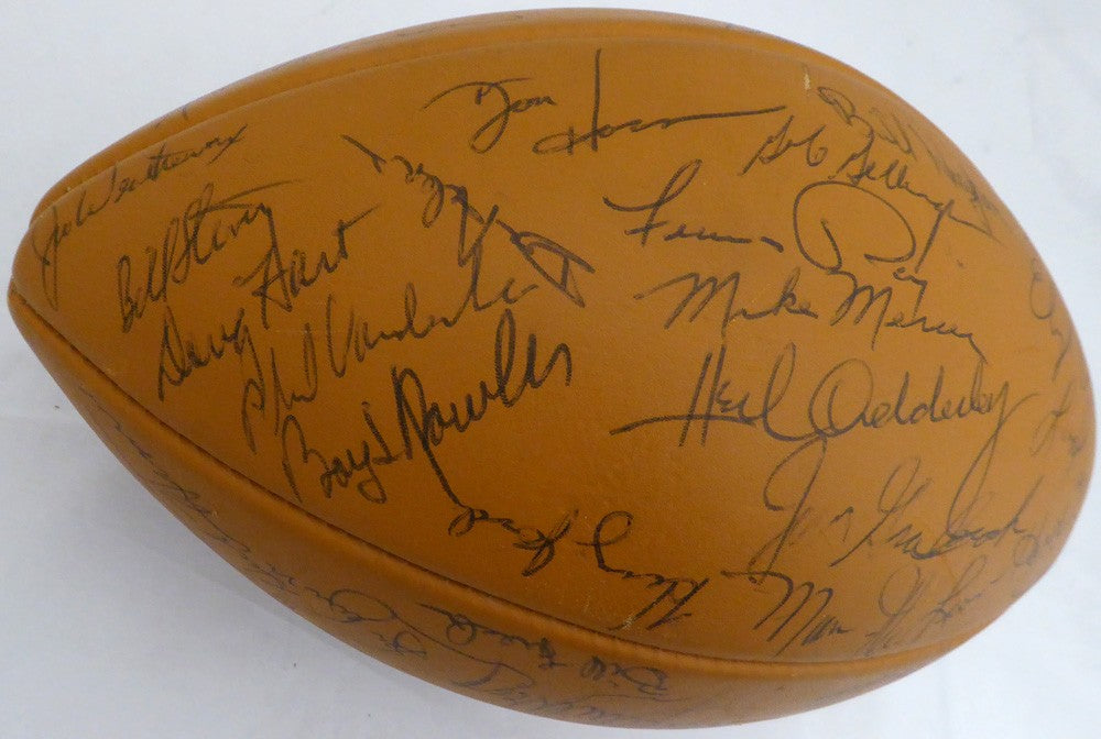 1969 Green Bay Packers Team Auto Football 50 Total Sigs Bart Starr PSA/DNA