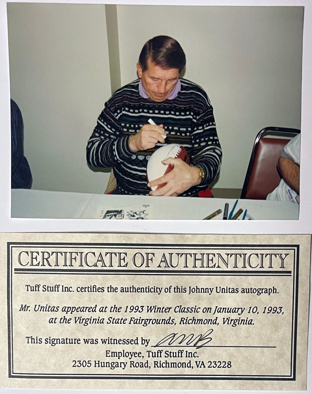 Johnny Unitas signed Official Wilson NFL WP Leather Football #19 Rozelle-Beckett