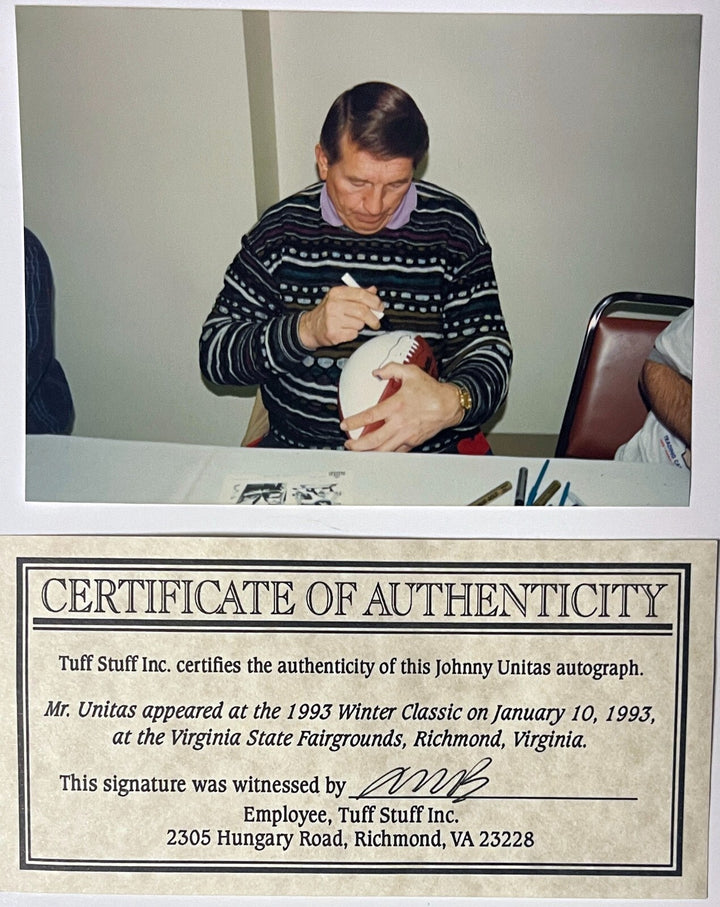 Johnny Unitas signed Official Wilson NFL WP Leather Football #19 Rozelle-Beckett