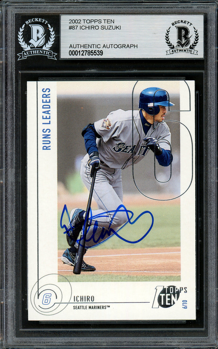 Ichiro Suzuki Autographed Signed 2002 Topps Ten Card 87 Seattle Mariners Beckett