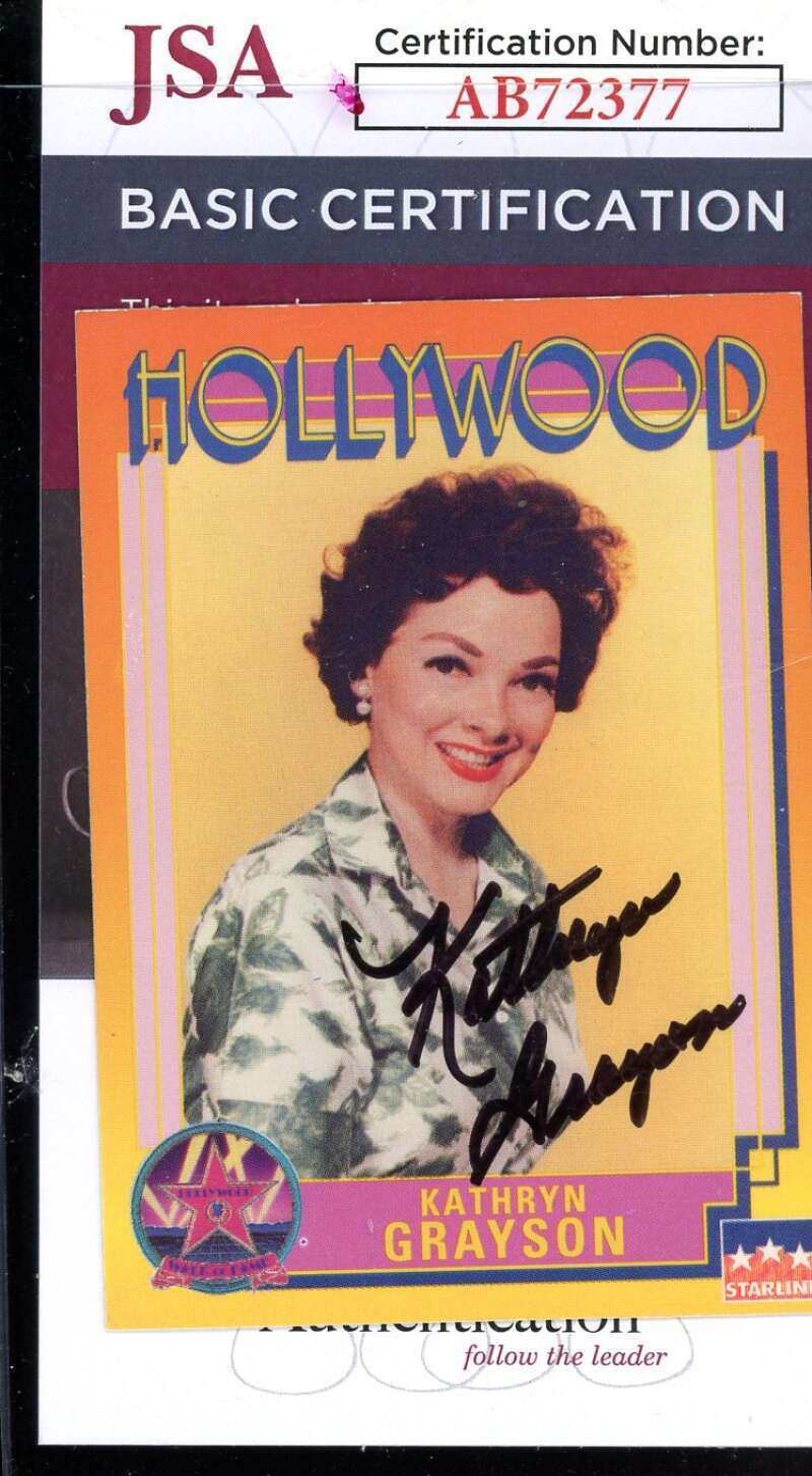 Kathrn Grayson JSA Coa Signed Hollywood Walk Fame Trading Card Autograph
