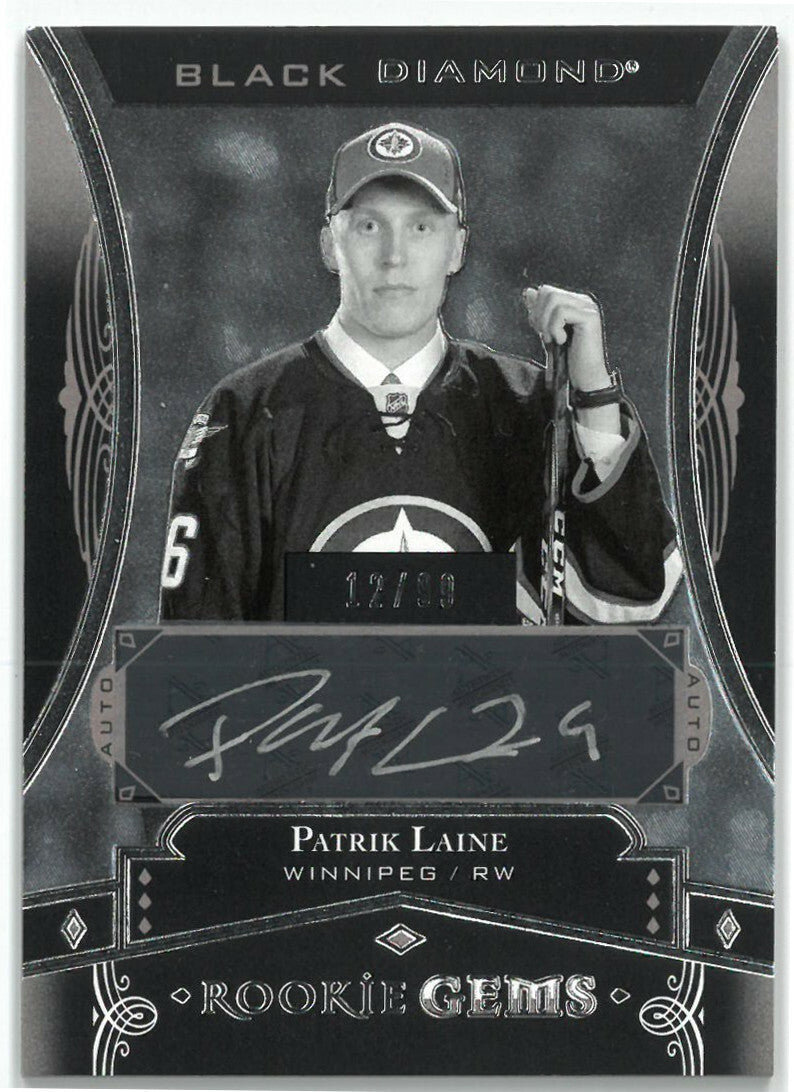Patrik Laine signed 2016-17 Upper Deck Black Diamond Rookie Gems Card (RC) 12/99