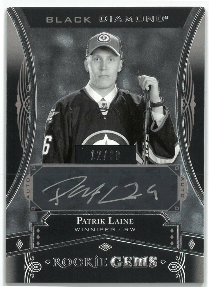 Patrik Laine signed 2016-17 Upper Deck Black Diamond Rookie Gems Card (RC) 12/99