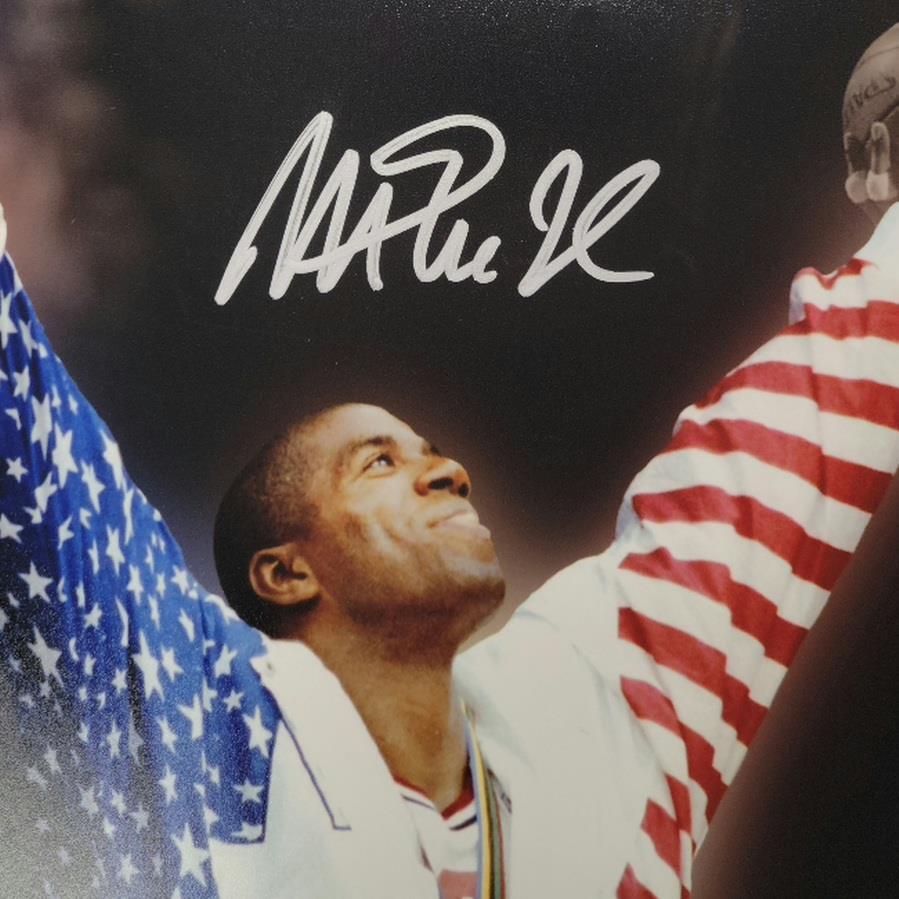 Magic Johnson signed 16x20 Photo Team USA autograph Lakers ~ PSA/DNA COA