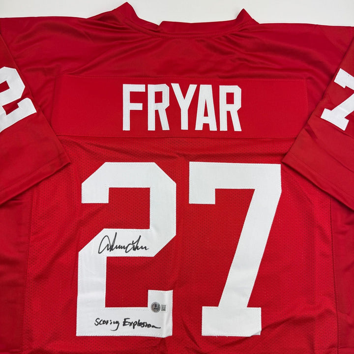 Autographed/Signed Irving Fryar Nebraska Red College Jersey BAS COA