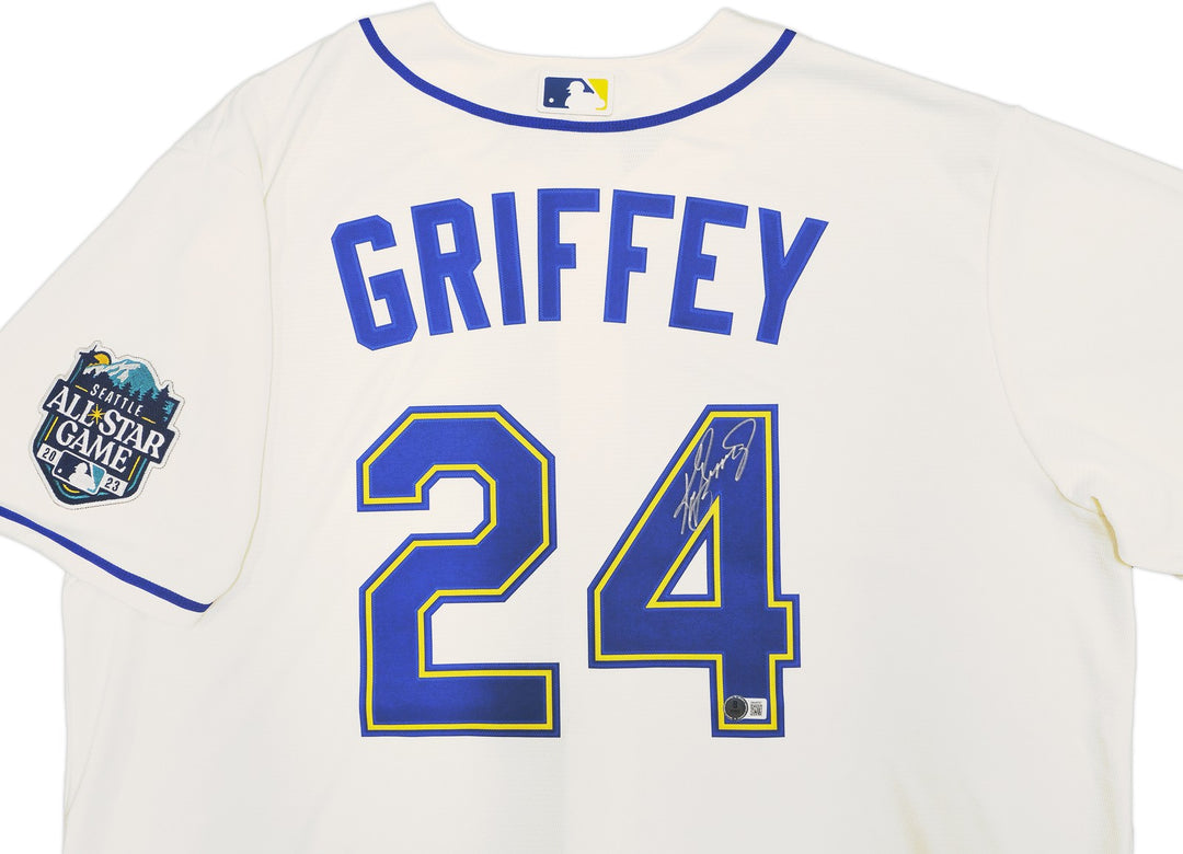 Mariners Ken Griffey Jr. Auto Cream Nike 2023 ASG Patch Jersey Size XL Beckett