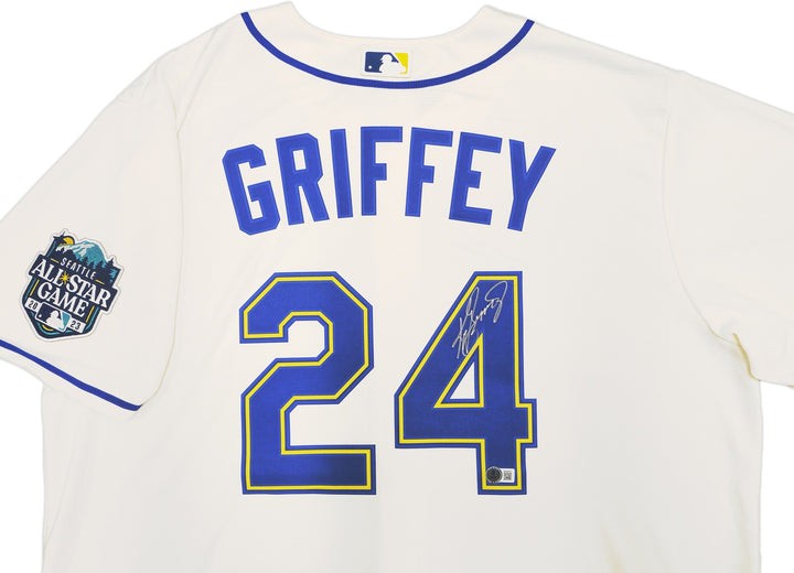 Mariners Ken Griffey Jr. Auto Cream Nike 2023 ASG Patch Jersey Size XL Beckett