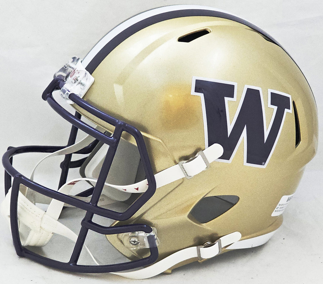 Washington Huskies Unsigned Gold Full Size Replica Speed Helmet