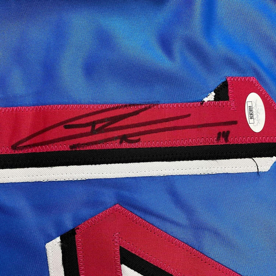 Framed Signed Tyler Herro 35x39 Miami Blue Vice City Jersey JSA COA