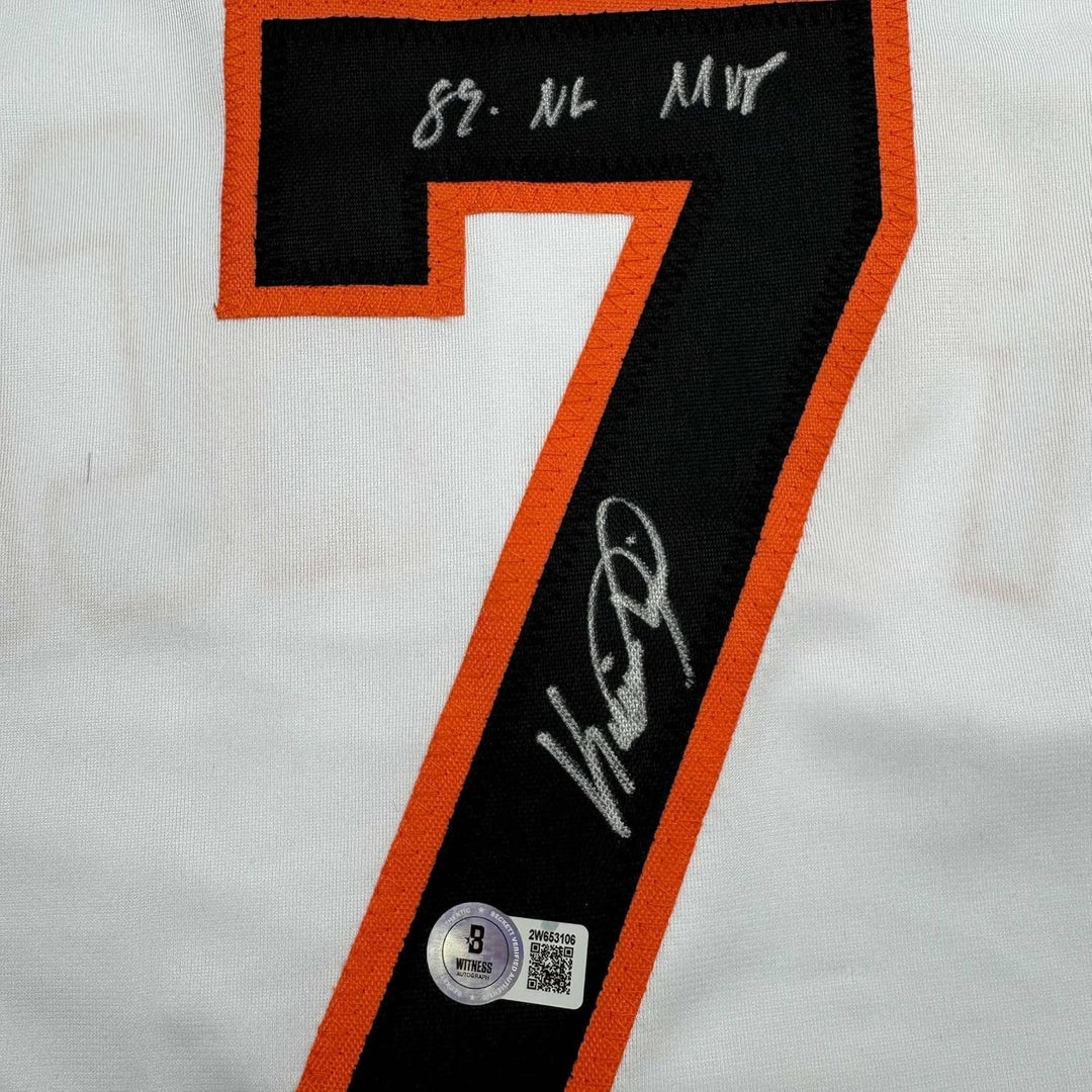 Framed Autographed/Signed Kevin Mitchell "89 MVP" 35x39 White Jersey COA
