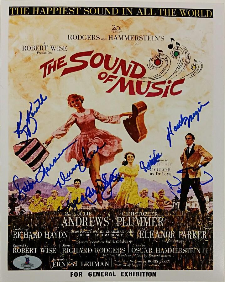 SOUND OF MUSIC Cast Signed 8x10 Photo (7) Autos Image #1 w/ Beckett BAS COA