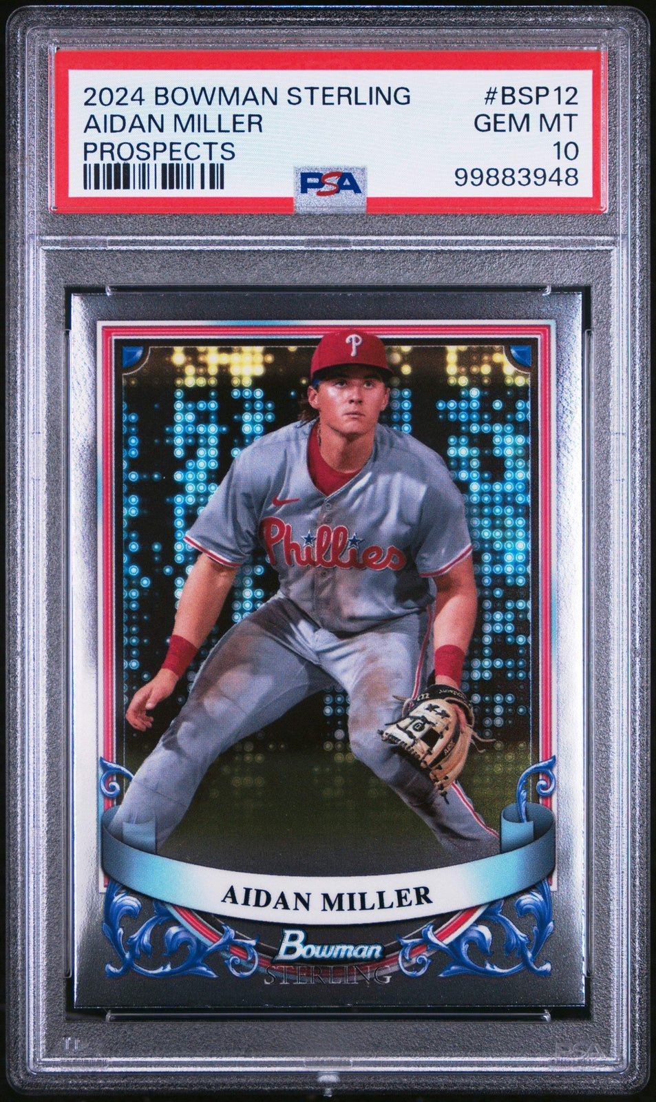 Graded 2024 Bowman Sterling Aidan Miller #BSP12 Prospects Baseball Card PSA 10