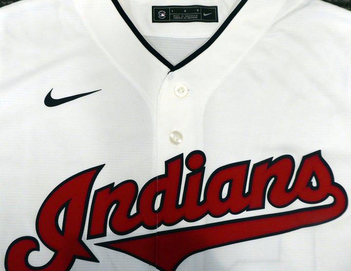 Cleveland Indians Shane Bieber Signed White Nike Jersey Size L Beckett