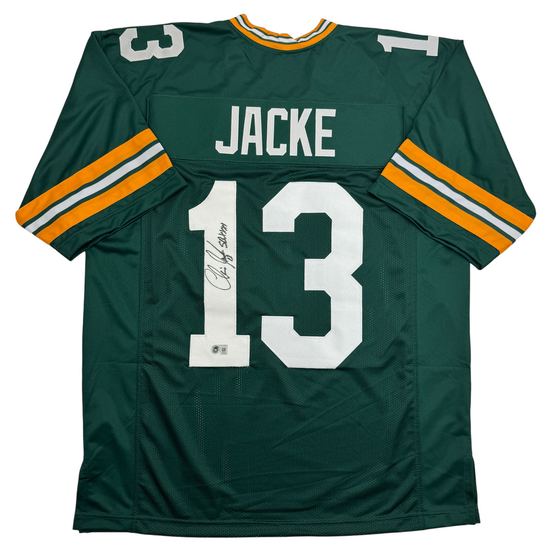 Autographed/Signed Chris Jacke SB XXXI Green Bay Football Jersey BAS COA