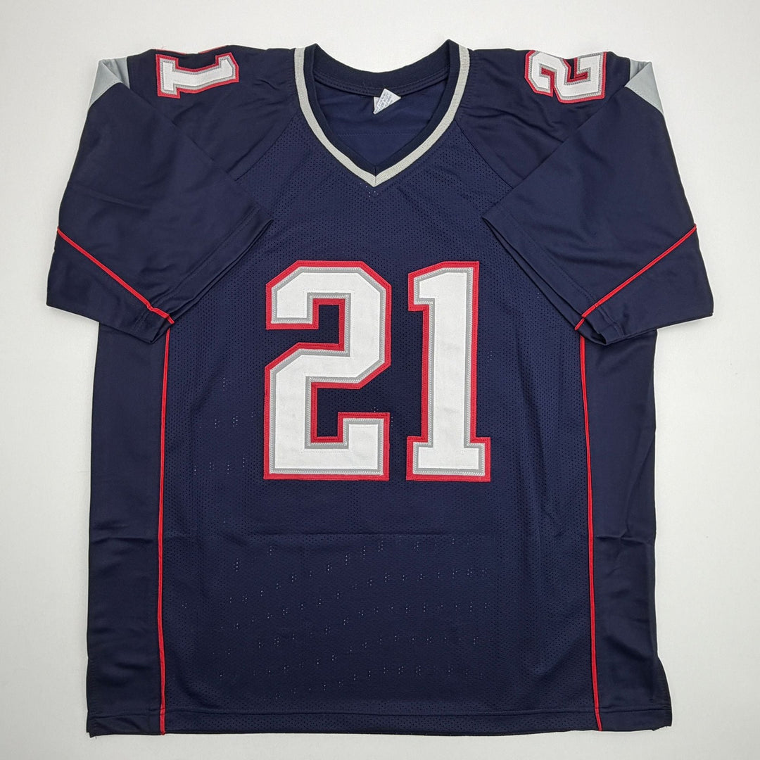Autographed/Signed Malcolm Butler New England Blue Football Jersey JSA COA