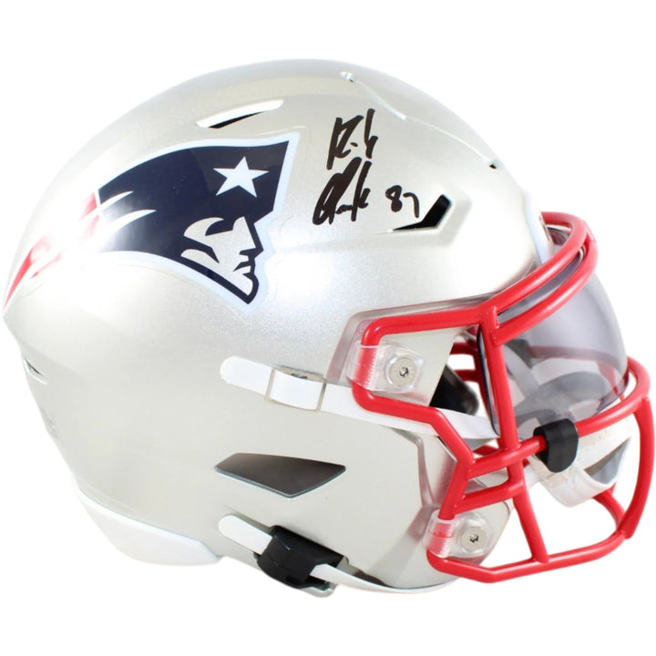 Rob Gronkowski Signed New England Patriots Midi Mid-Size Helmet Beckett W 58336