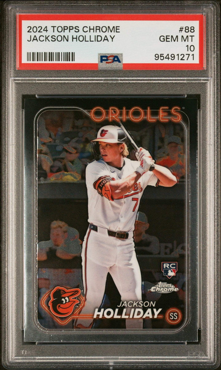 Graded 2024 Topps Chrome Jackson Holliday #88 Rookie RC Baseball Card PSA 10 Gem