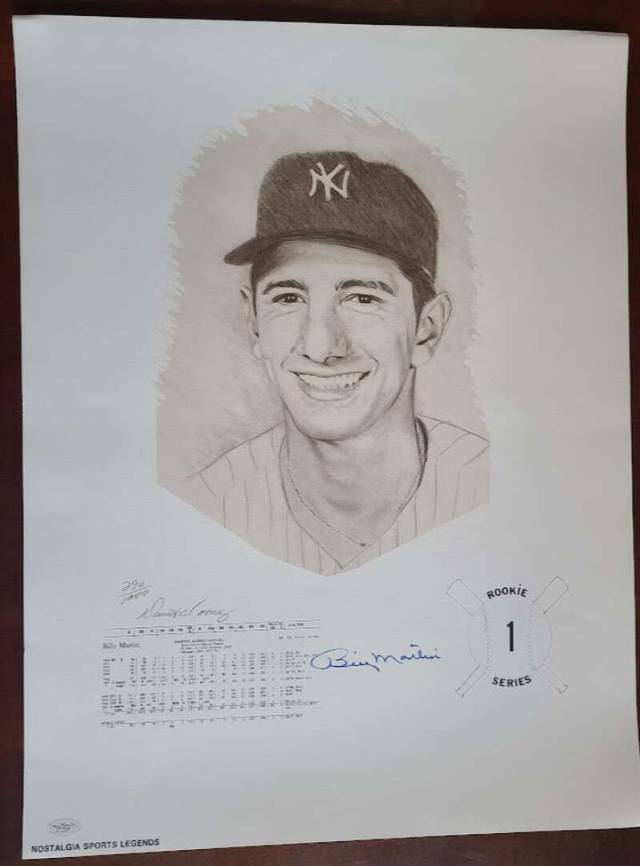 Billy Martin JSA Signed  18x24 Litho Photo Autograph Yankees