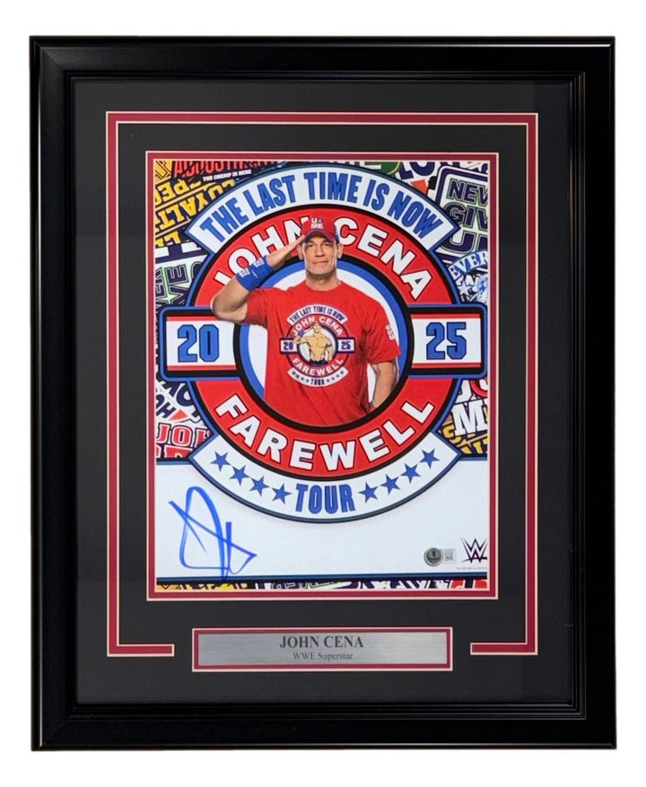 John Cena Signed Framed 11x14 WWE Farewell Photo BAS