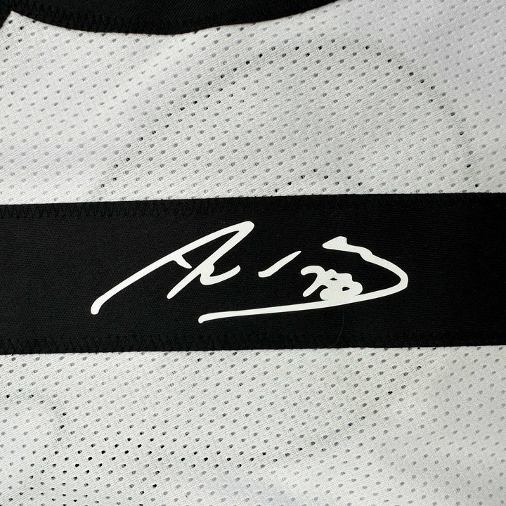 Facsimile Autographed Alejandro Villanueva Pittsburgh White Reprint Jersey XL