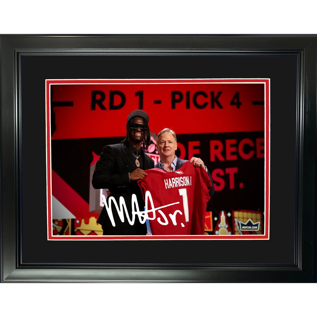 Framed Marvin Harrison Jr Draft Arizona Cardinals Facsimile Auto 11"x14" Photo