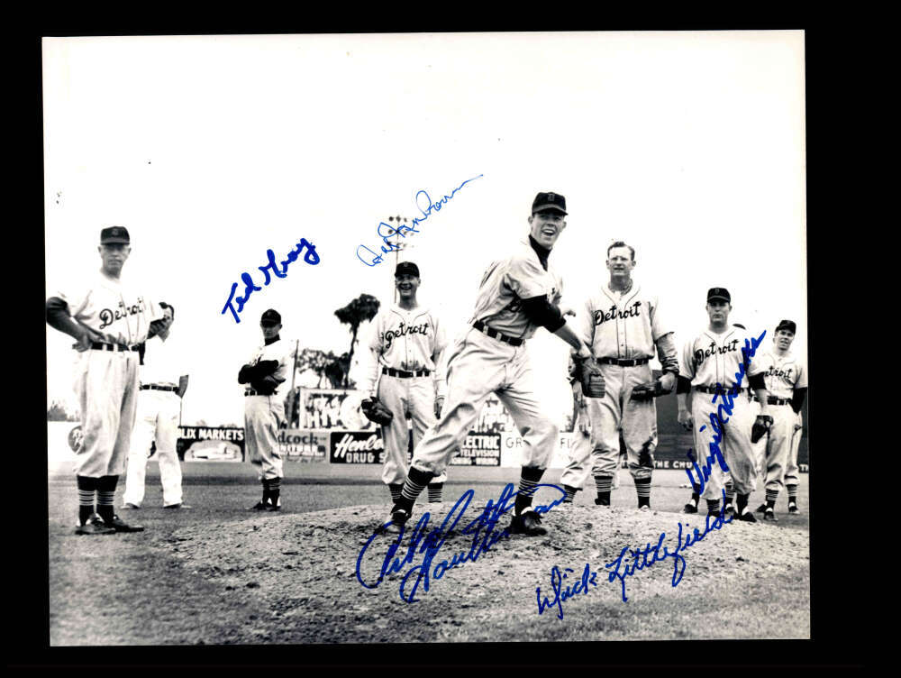 Newhouser Gray Trucks Littlefield JSA Signed by 5 8x10 Photo Autograph Tigers