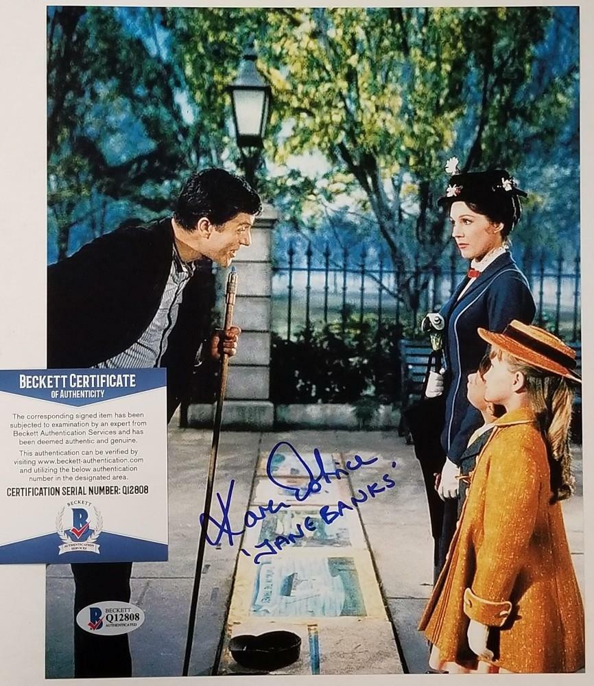 Karen Dotrice "Jane Banks" signed Mary Poppins 8x10 photo ~ Beckett BAS COA