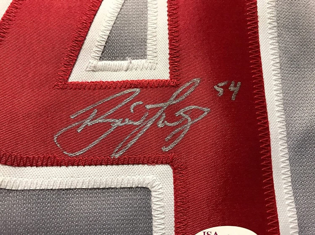 FRAMED Autographed/Signed BRAD LIDGE 33x42 Philadelphia Grey Jersey JSA COA Auto