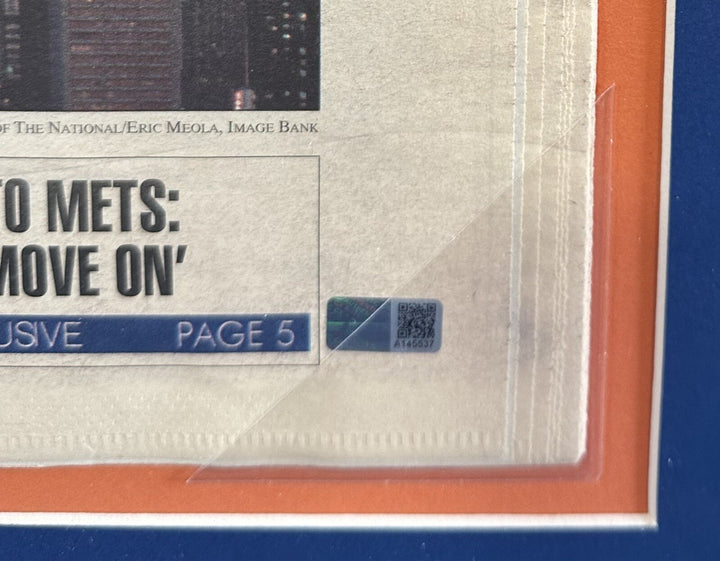 Patrick Ewing Signed Framed First National Newspaper Issue Auto Knicks Steiner