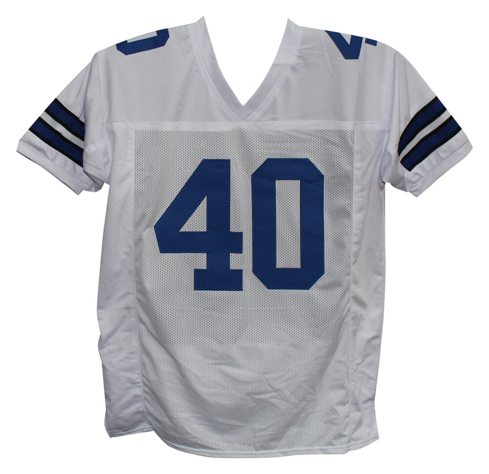 Bill Bates Autographed/Signed Pro Style White XL Jersey 3x Champs Beckett 39295