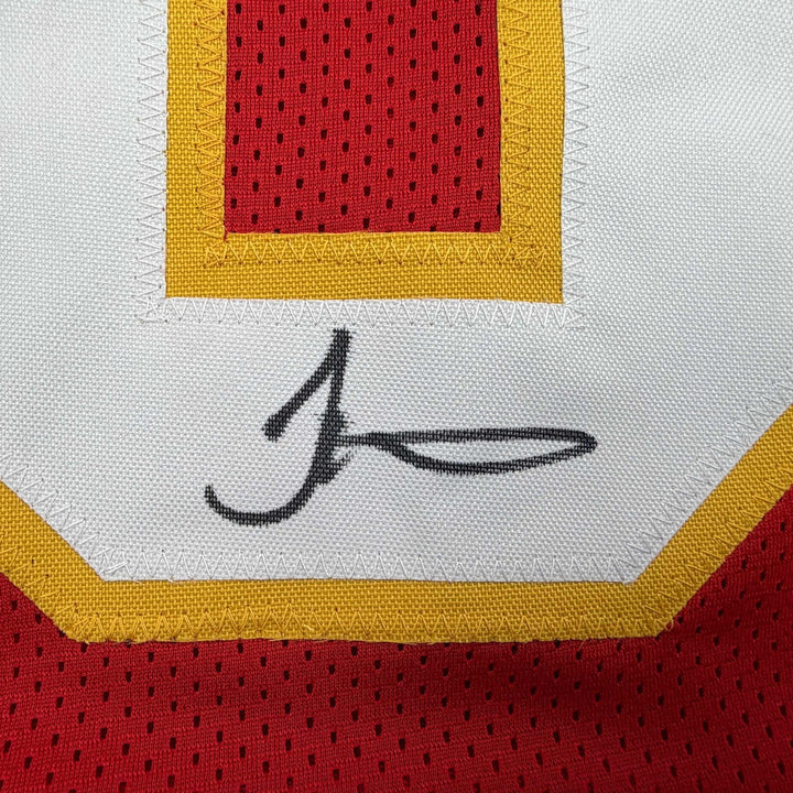 Autographed/Signed TYREEK HILL Kansas City Red Football Jersey JSA COA Auto