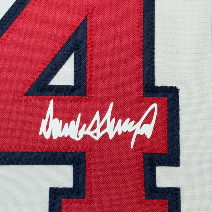 Framed Facsimile Autographed Donald Trump 35x39 USA Reprint Laser Auto Jersey